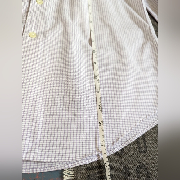 💙 CALVIN KLEIN 💙 Lilac + White Checkered Dress Shirt - Picture 6 of 8